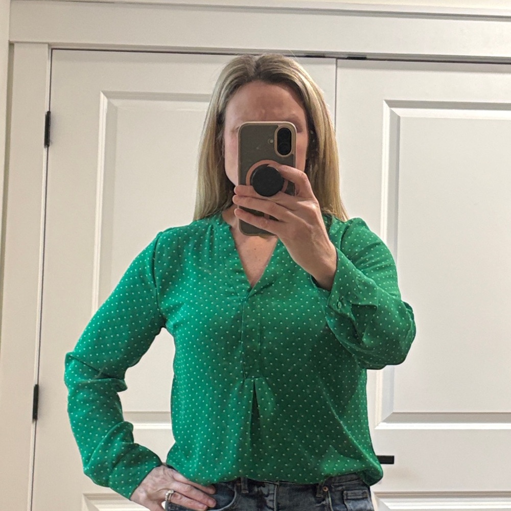 The Limited Emerald Blouse with Dots